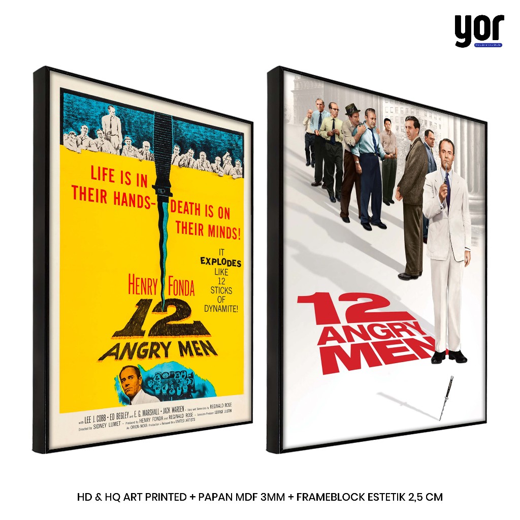Yordecor Poster Film 12 Angry Men Bingkai Frameblock - Poster Film Jadul