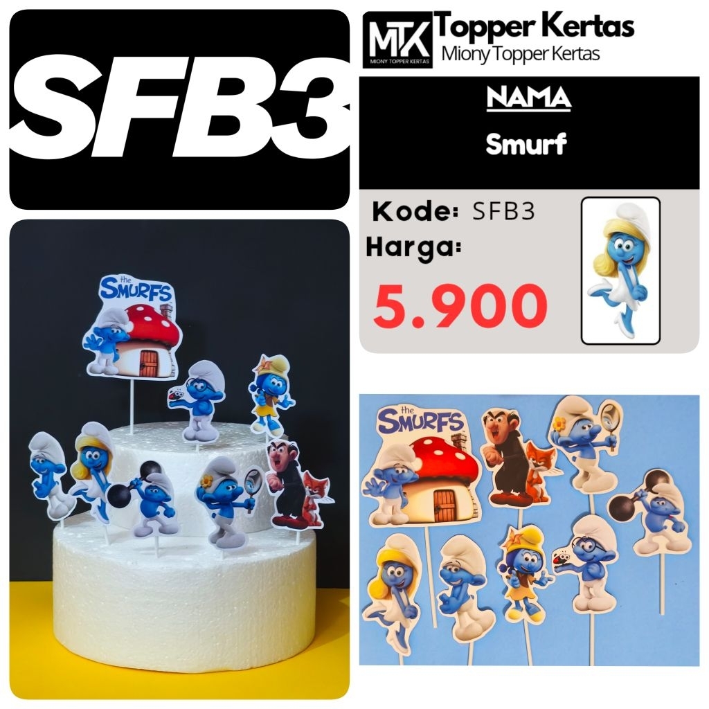 [SFB3] Smurf | MionyTopperKertas