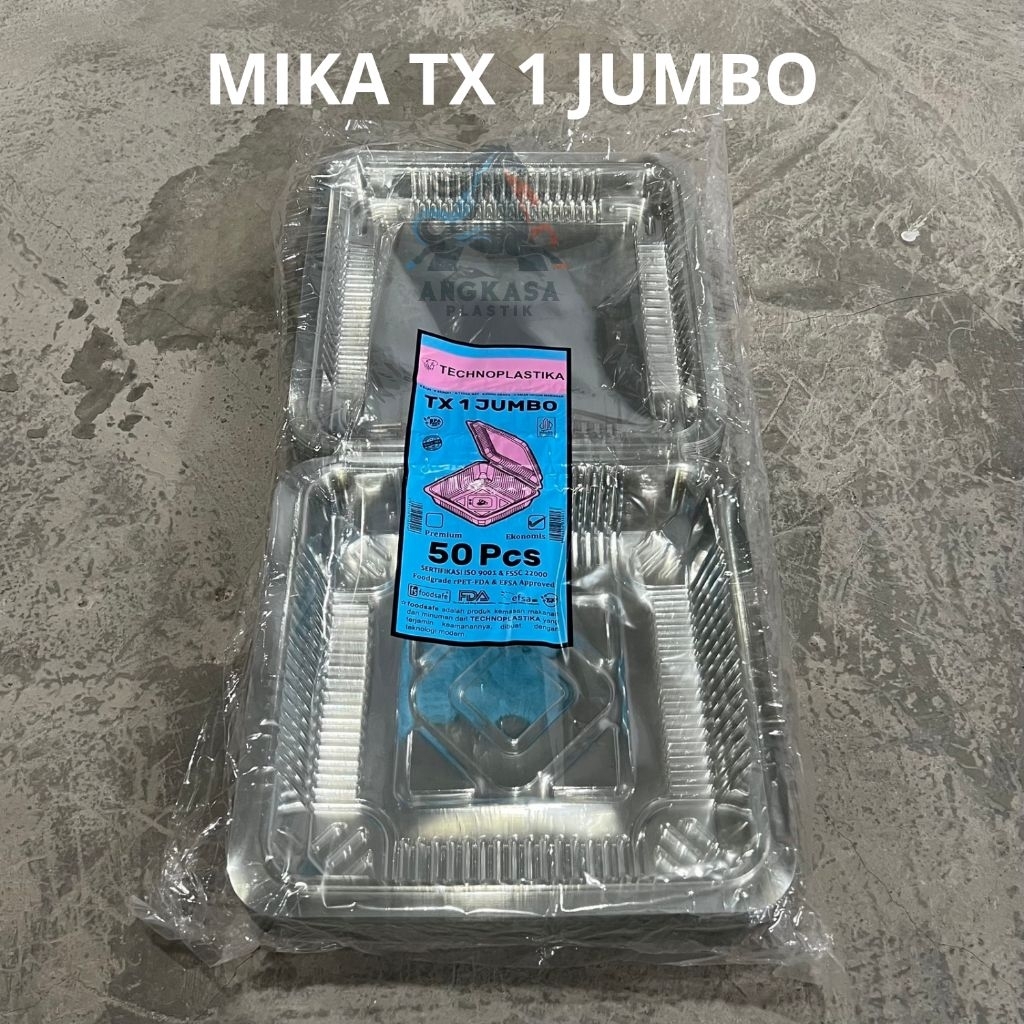(50 PCS) Mika TX 1 JUMBO / Mika Kue Bolu 23x23x7cm / Mika Plastik Jumbo / Mika Jumbo / Mika Brownies