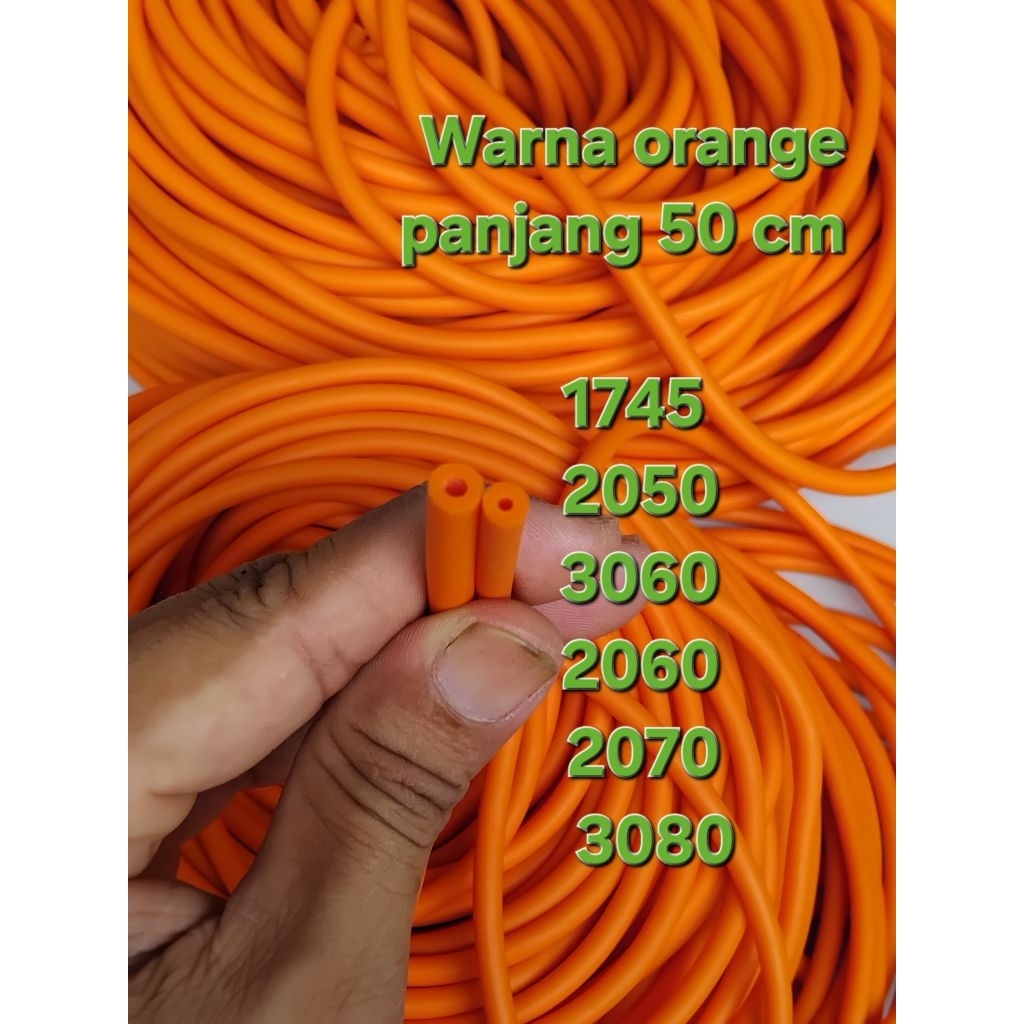 karet ketapel warna orange panjang 50 cm = 1745 2050 3060 2060 2070