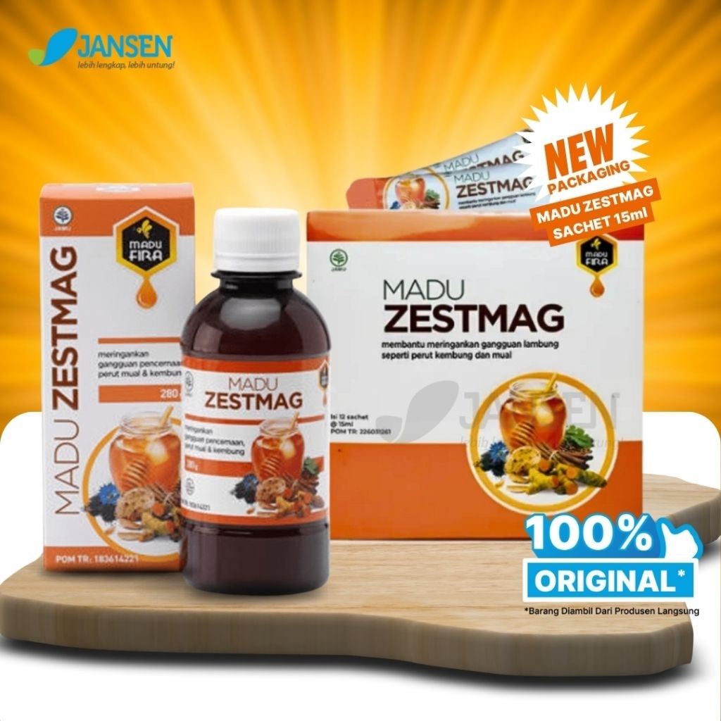MADU ZESTMAG 280ML OBAT ASAM LAMBUNG ORIGINAL MAAG GERD & SESAK NAFAS MADU HERBAL BPON