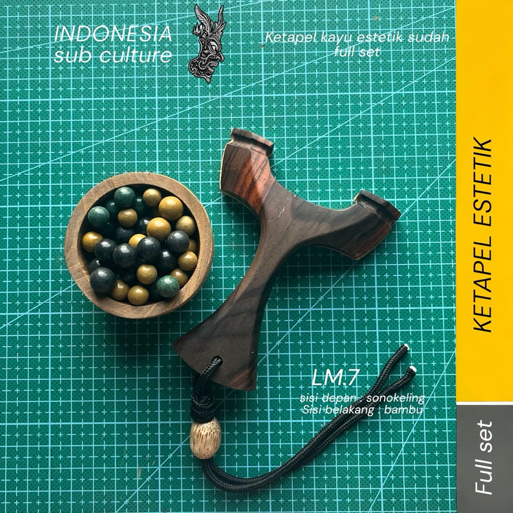 LM.7 - ketapel kayu laminasi sonokeling bambu / ketapel kayu estetik full set
