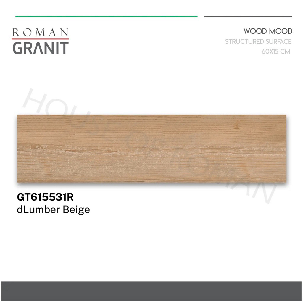 Roman Granit dLumber Beige/Granit Motif Vynil/Keramik Kayu 15x60/Granit Wood Mood/Granit Kayu Permuk