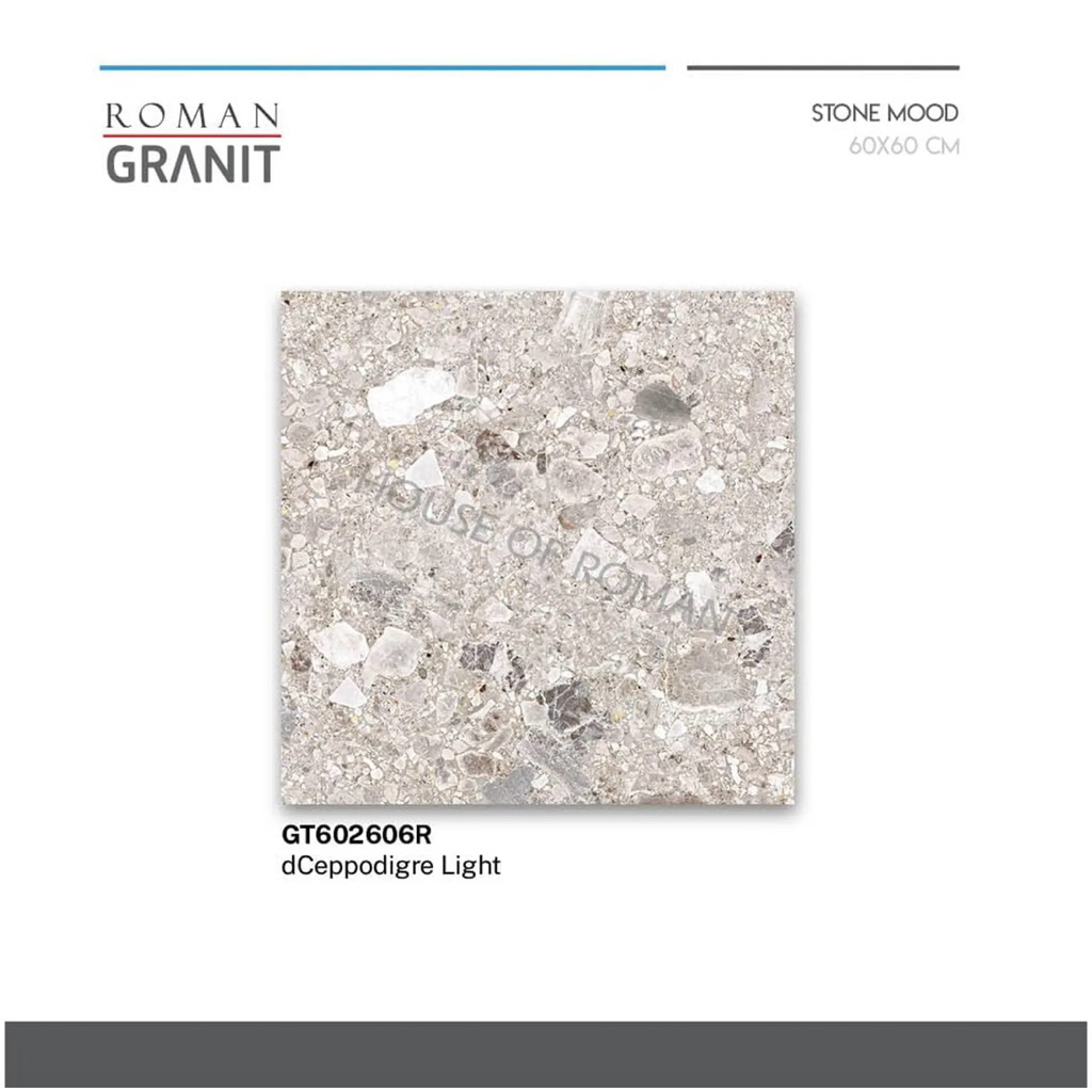 Roman Granit dCeppodigre Light GT602606R/Granit Lantai Terrazo 60x60/Lantai Teras/Granit Kafe/Granit