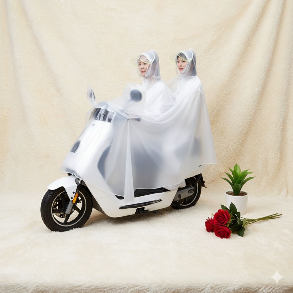 Jas hujan motor untuk dua orang bahan tebal