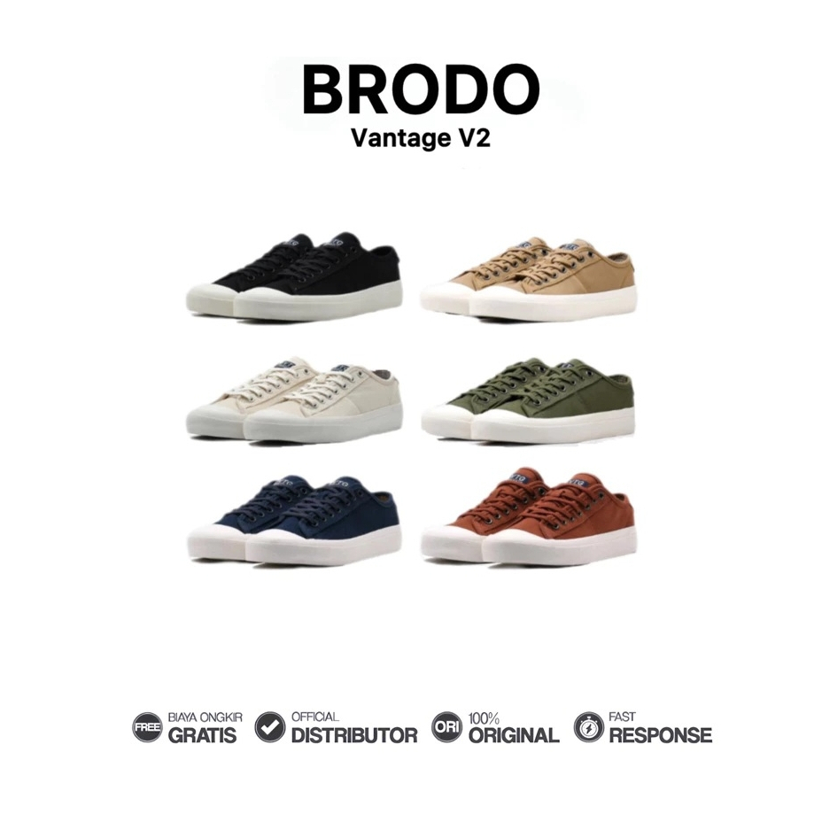 Brodo - Sepatu Vantage V2 Sneakers Casual Unisex Wanita Pria Original 100%