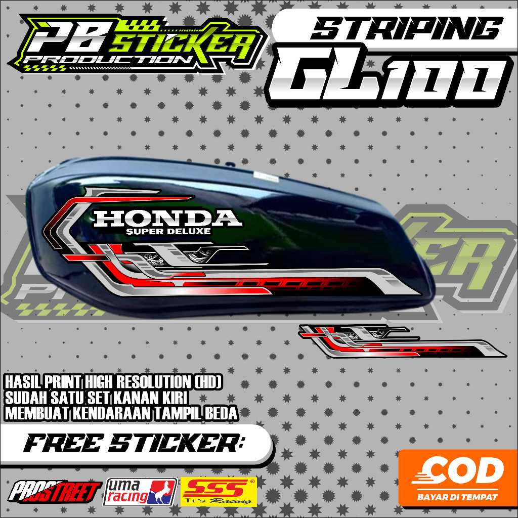 STRIPING LIST HONDA GL100 / STRIPING VARIASI HONDA GL100 MOTIF BATIK