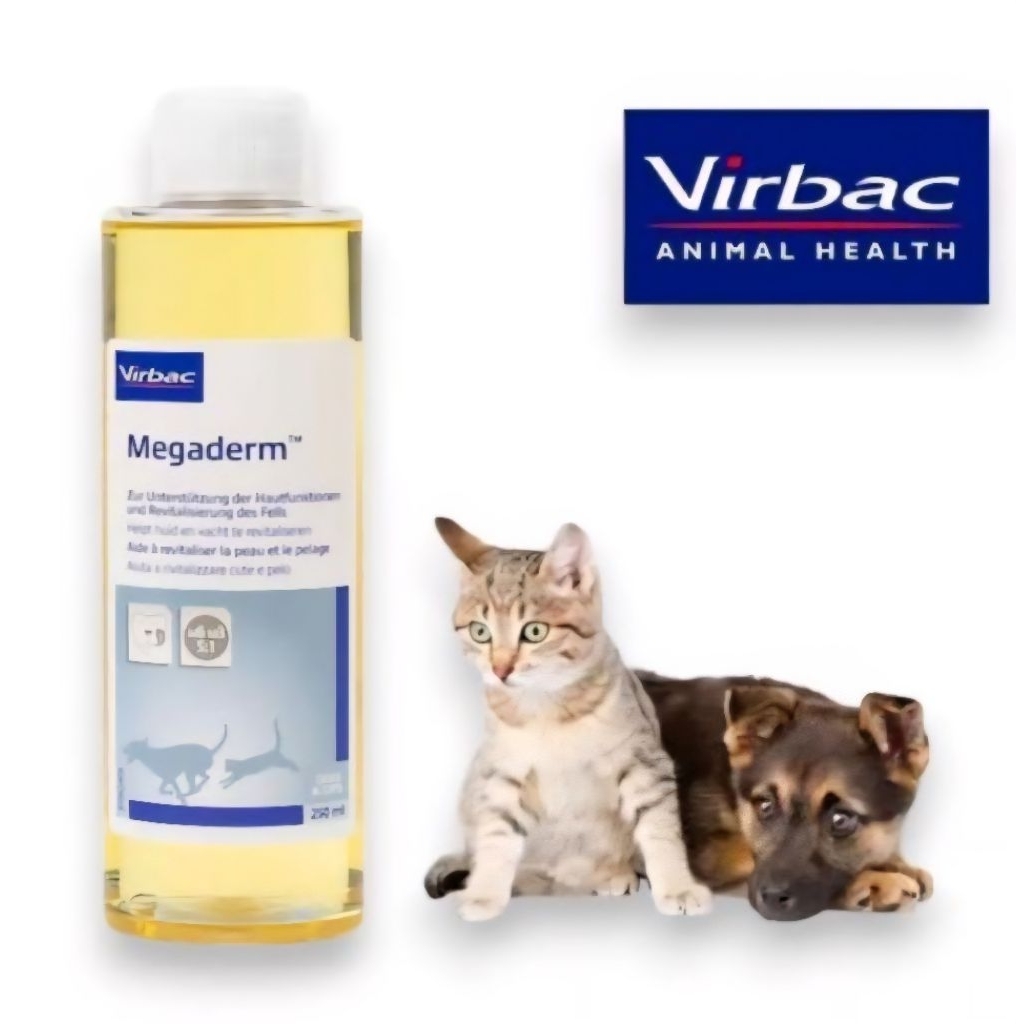 Virbac Megaderm 250 ML Vitamin Supplement Bulu Kulit Kucing Anjing Botol