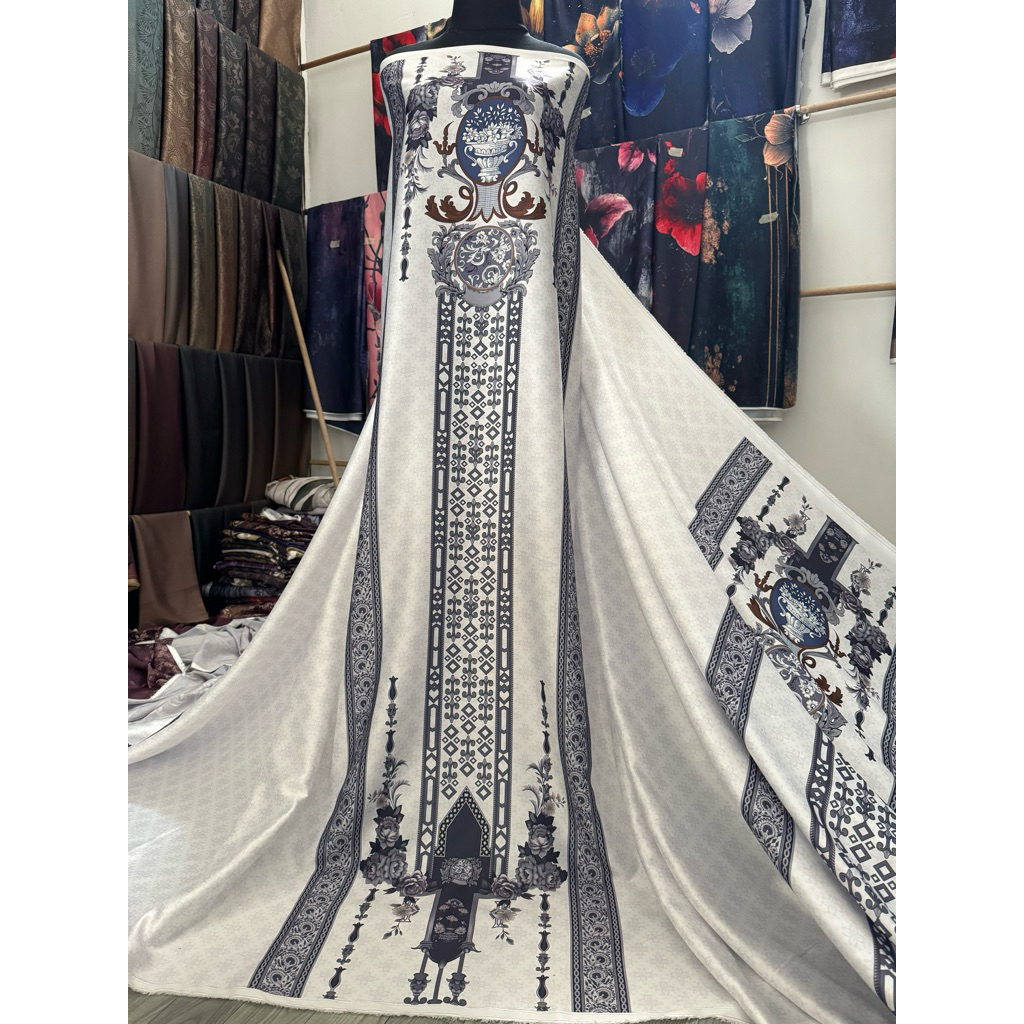 Kain Dior Silk / Bahan Silk Motif / Kain Motif Silk