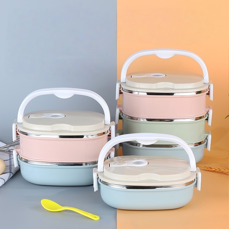 Insulated Stainless Steel Lunch Box Thermal-Tempat Makan Panas Berinsulasi Multilapis Stainless Stee