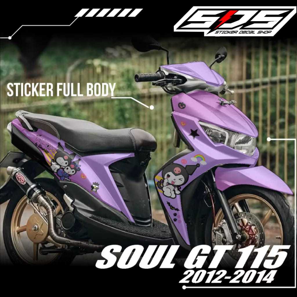 (COD) Decal Sticker Motor Mio SOUL GT 115 2012-2015 Full Body Stiker Racing SOUL GT Motif Kuromi