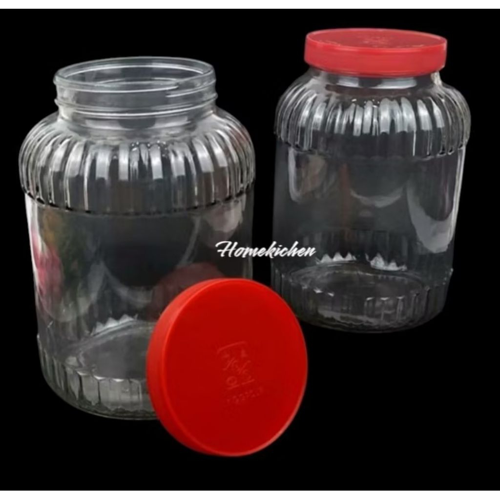 TP3 Toples Besar Kaca Beling Bening Awet Kuat Tebal Kedap Premium Kedaung 2L Food Storage Canister J