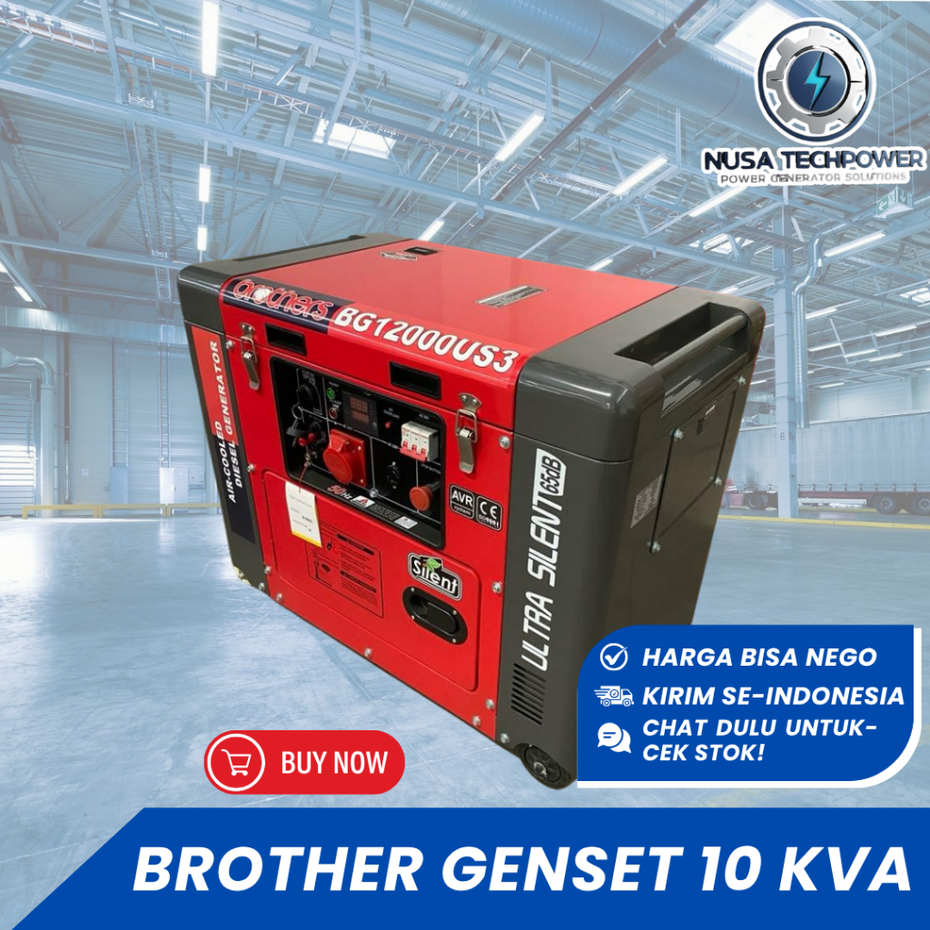 Genset Silent 10 KVA Silent Diesel - BG12000US Brothers 1 phase
