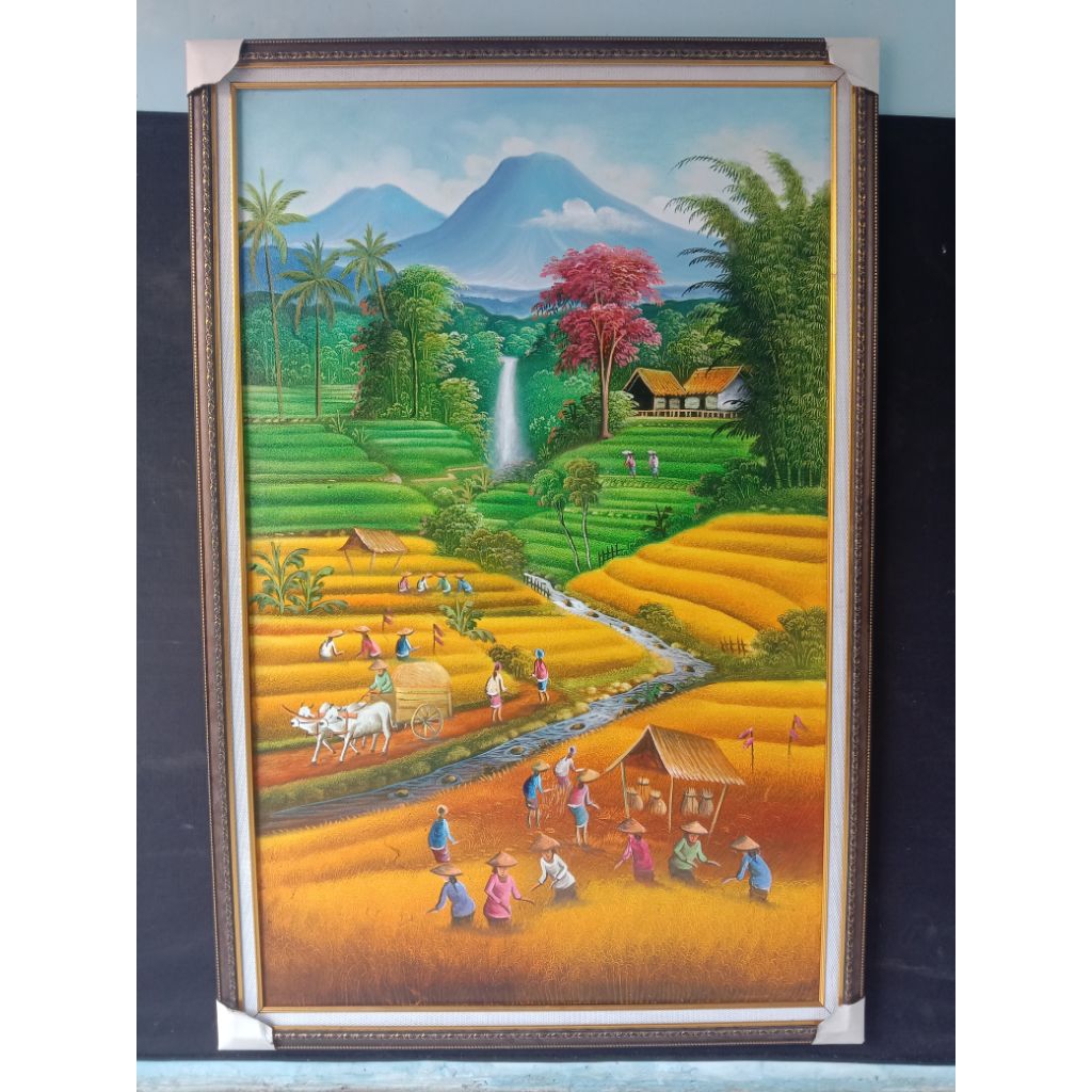 lukisan pemandangan hijau