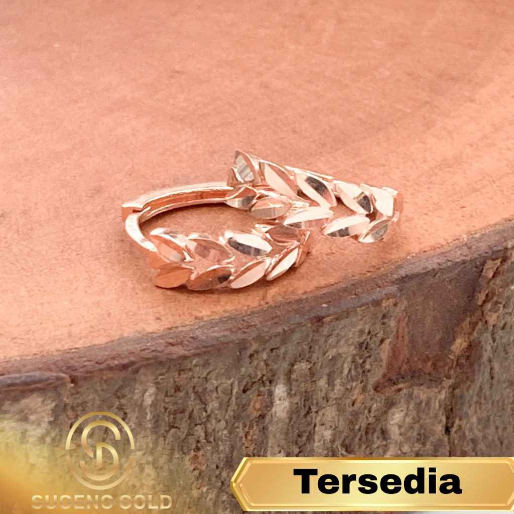 Anting Emas Jepit Sparkling Rosegold 17K/750