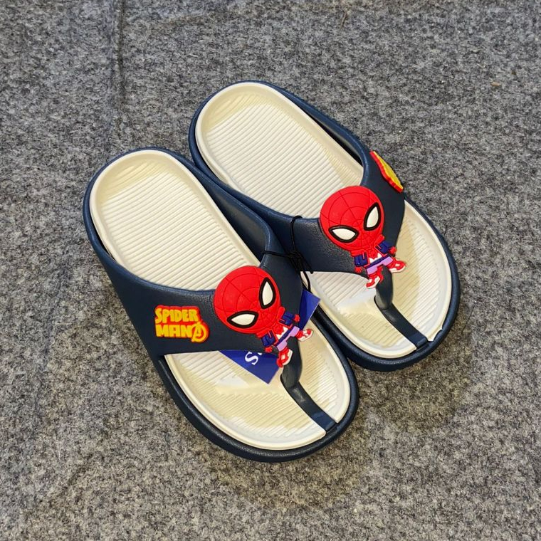Sandal Anak Laki-laki Sandal Jepit Model karakter Spiderman Sandal Selop Cowok 2 - 10 Tahun