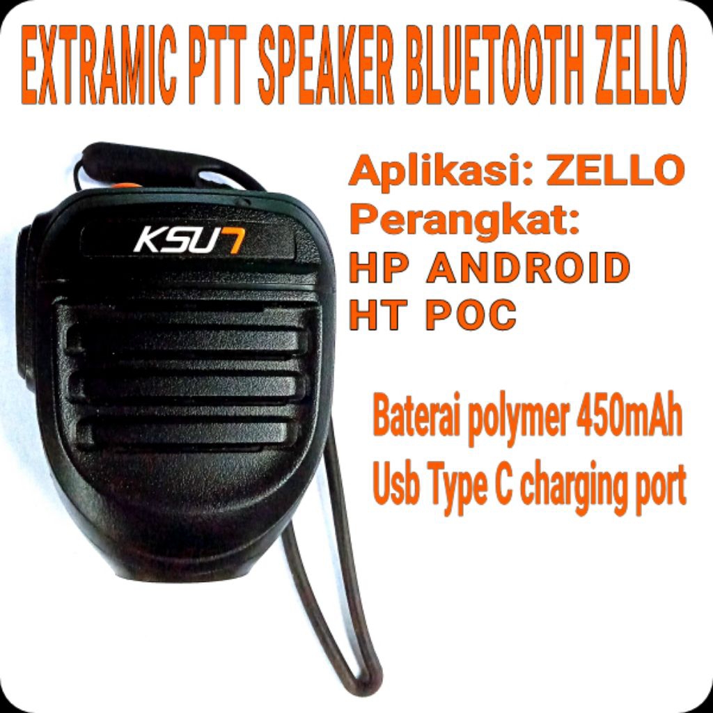 EKSTRAMIC EXTRAMIC BLUETOOTH PTT SPEAKER ZELLO HP HT POC ANDROID