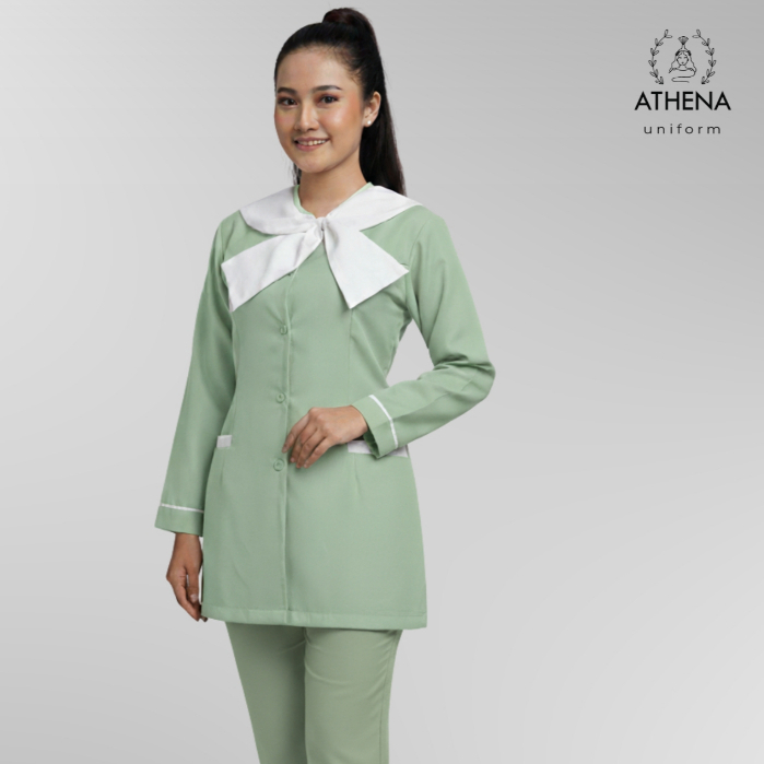 Atasan Baju Seragam Suster/Seragam nanny/ SERAGAM ART/ SERAGAM KLINIK/ SERAGAM RUMAH SAKIT/ SERAGAM 
