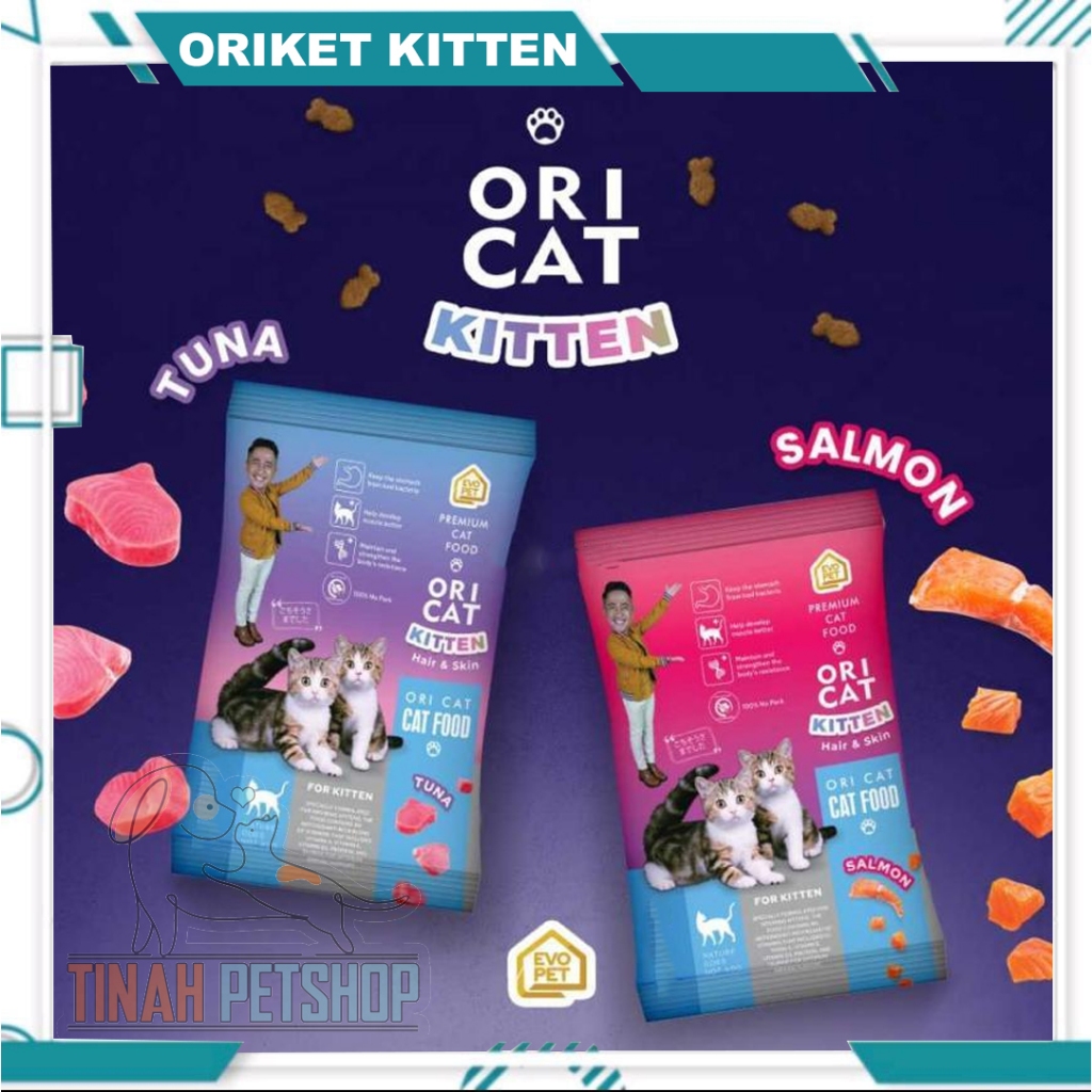 Ori Cat Kitten Hair & Skin Solutions Makanan Kucing Dry Food / OriCat Kitten Freshpack / Repack Maka