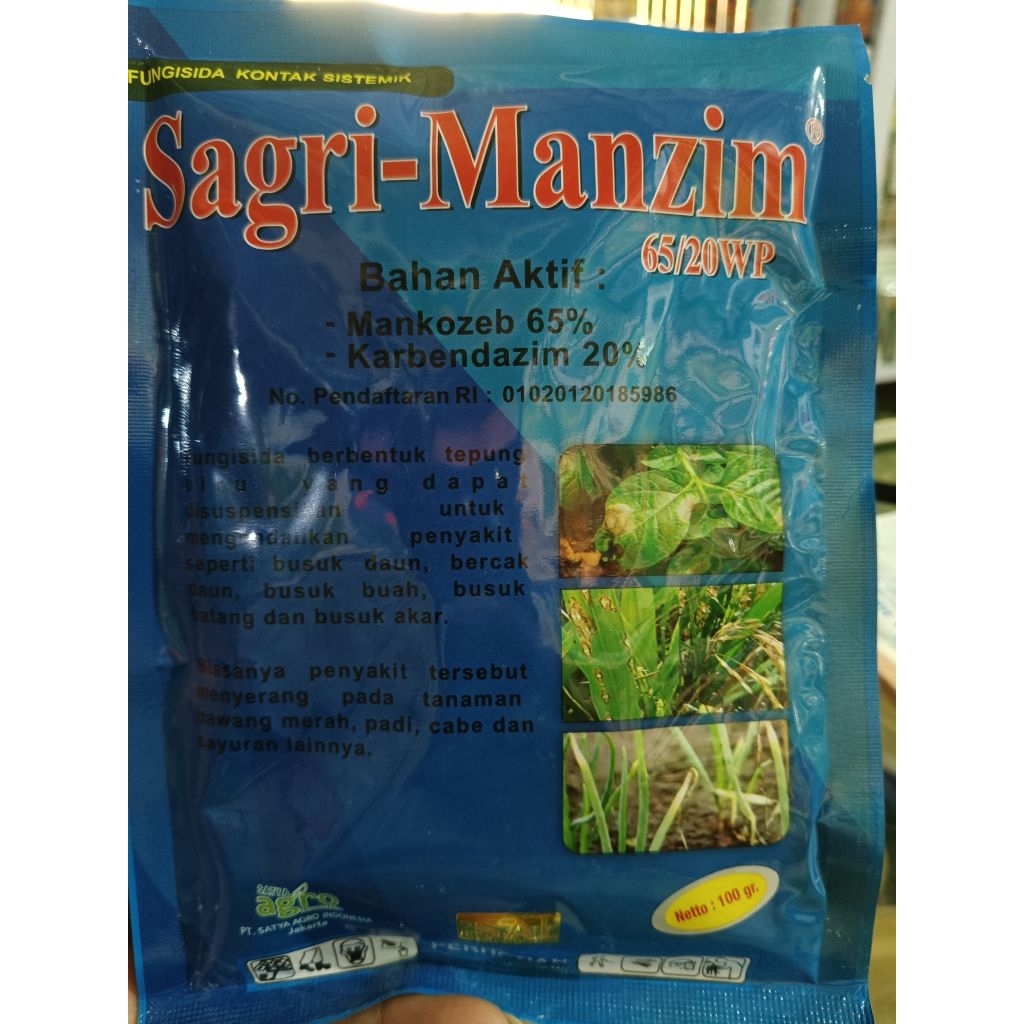 Fungisida Sagri - Manzim Mankozeb 65% dan Karbendazim 20% 100 Gr