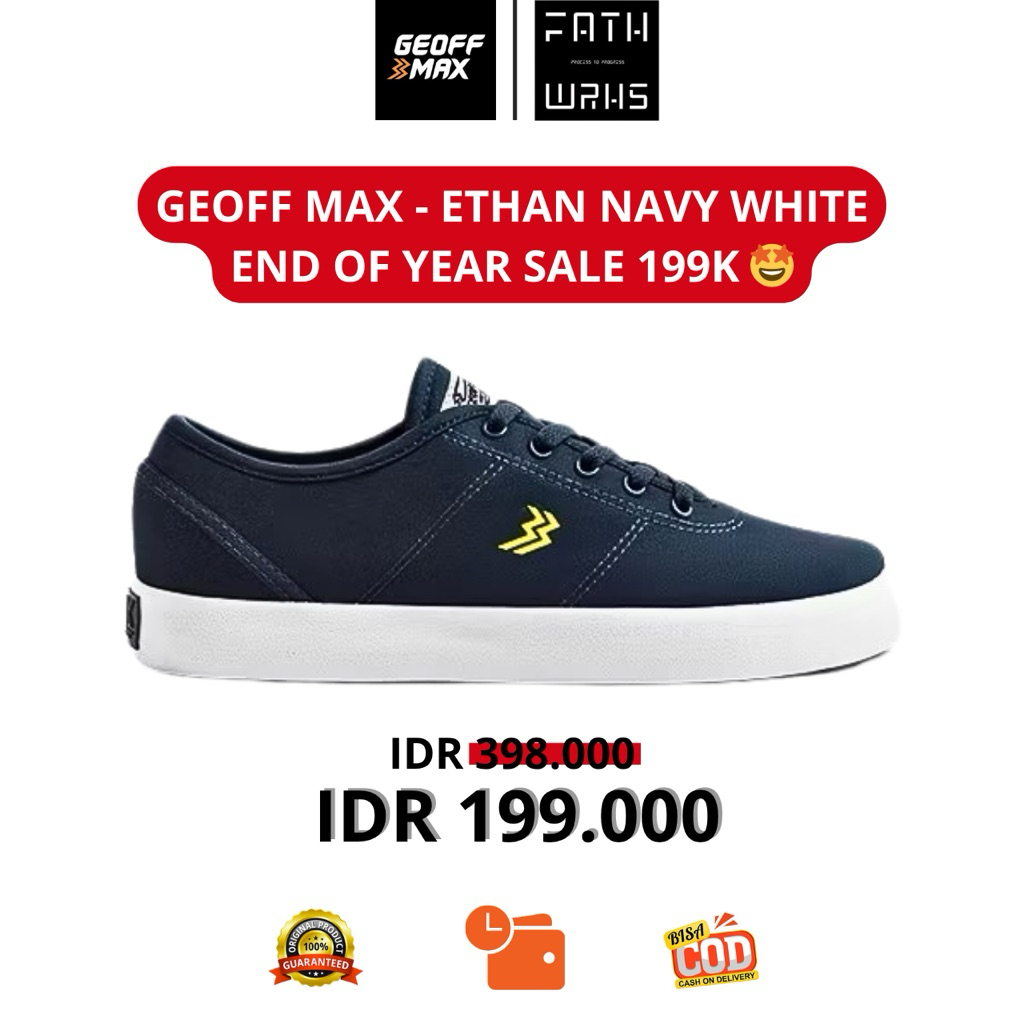 Sepatu Geoff Max Original - Ethan Navy White | Sepatu Pria | Sepatu Wanita | Sepatu Unisex