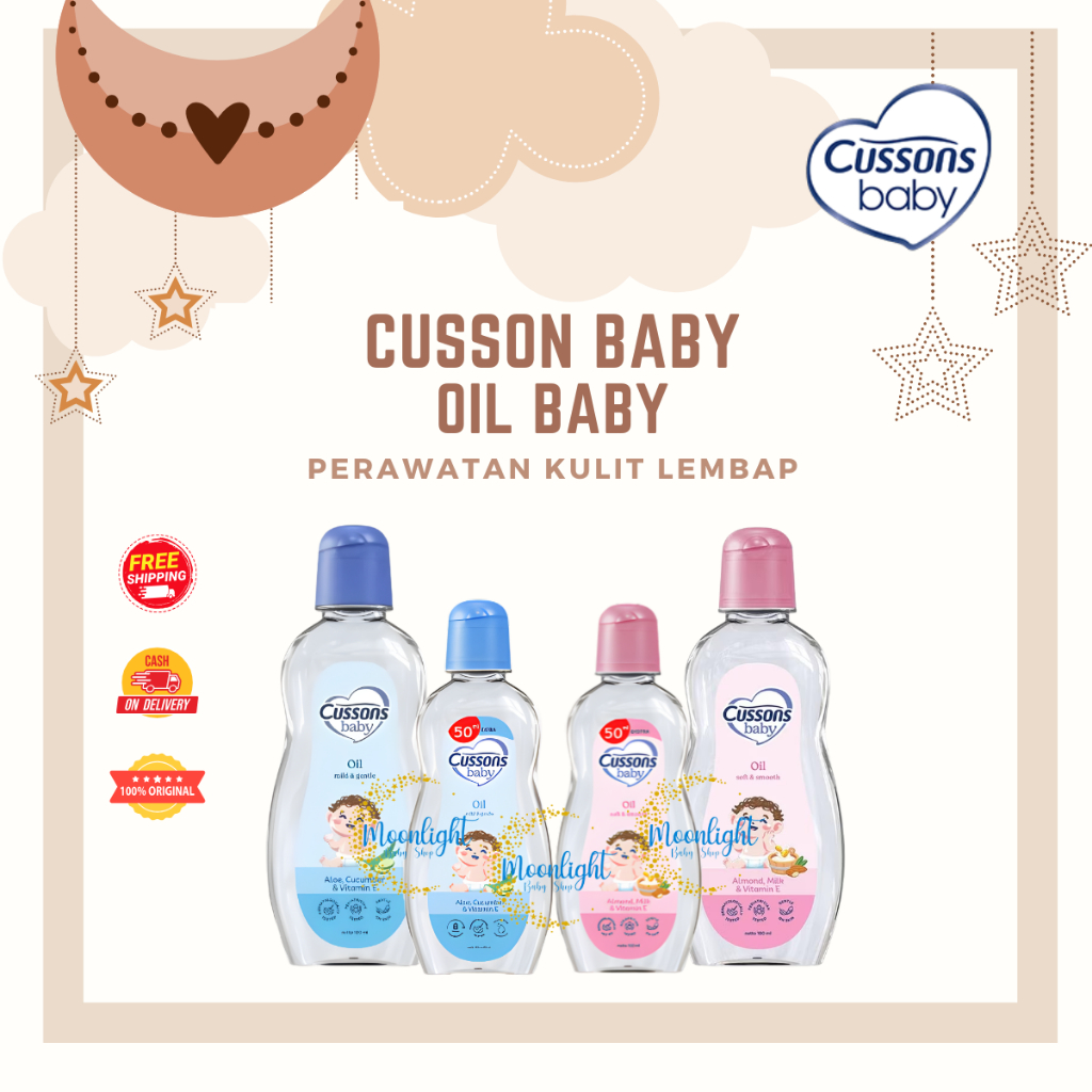 Cussons Baby Oil 50ml + 50ml | 100ml + 100ml - Perawatan Kulit Bayi Lembap