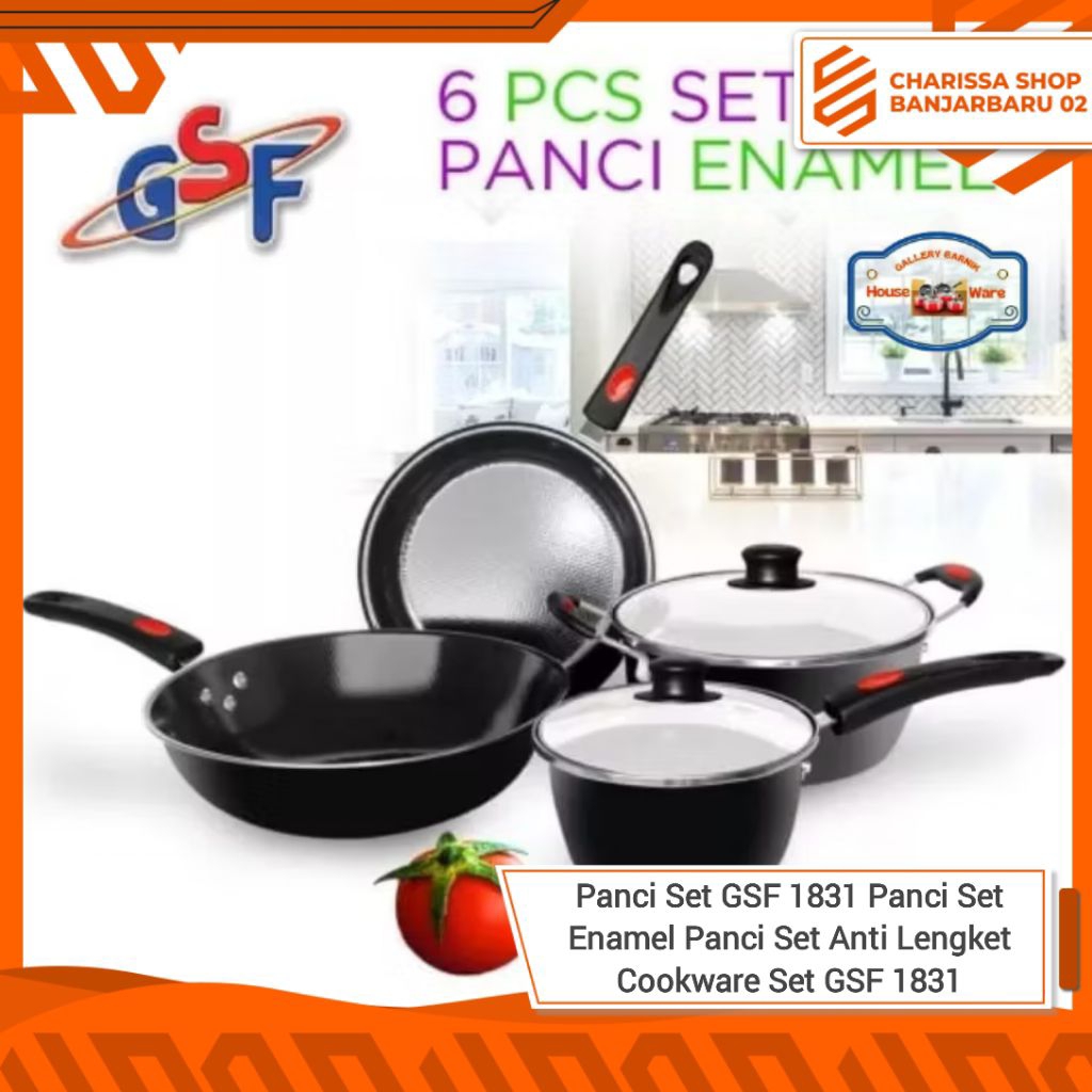 Panci Set GSF 1831 Panci Set Enamel Panci Set Anti Lengket Cookware Set GSF 1831