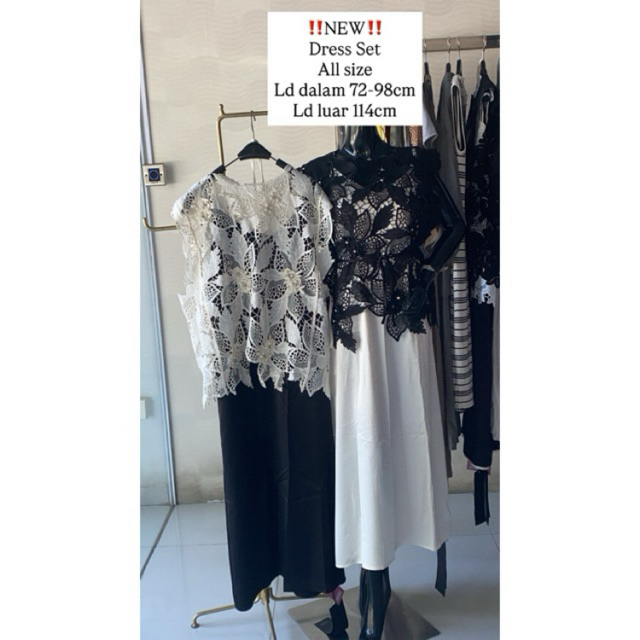 DRESS SET WANITA//dress set brokat//dress set wanita terbaru