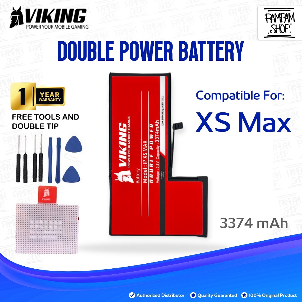 Baterai VIKING Double Power for Ip XS MAX Batre Batrai Battery Dual Iphone
