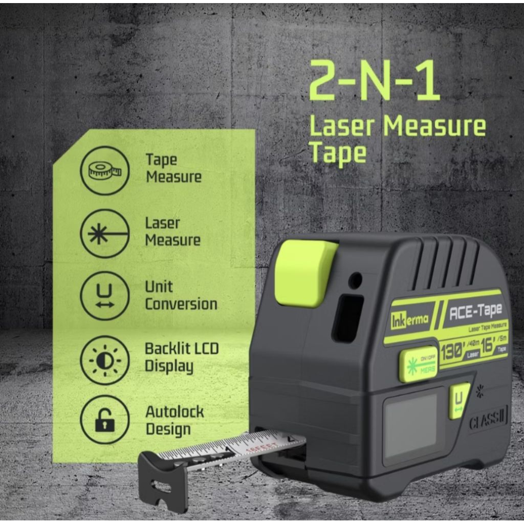 Meteran dengan laser distance meter