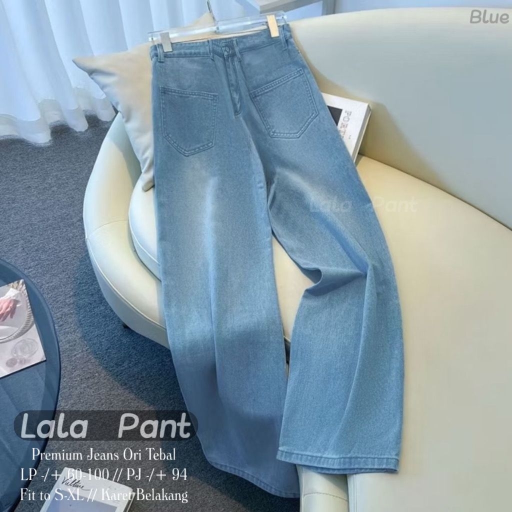 Celana Jeans Wide Leg Wanita High Waist Premium Tebal Tidak Menerawang | Lala/Leva/Lita Pants | Fit 