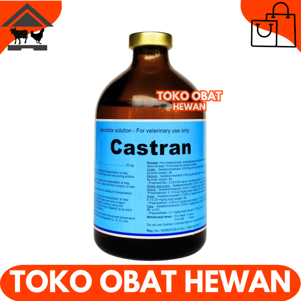 CASTRAN 100ML INTERCHEMIE - Anastesi untuk Hewan dan Sedasi Premedikasi Penenang Hewan