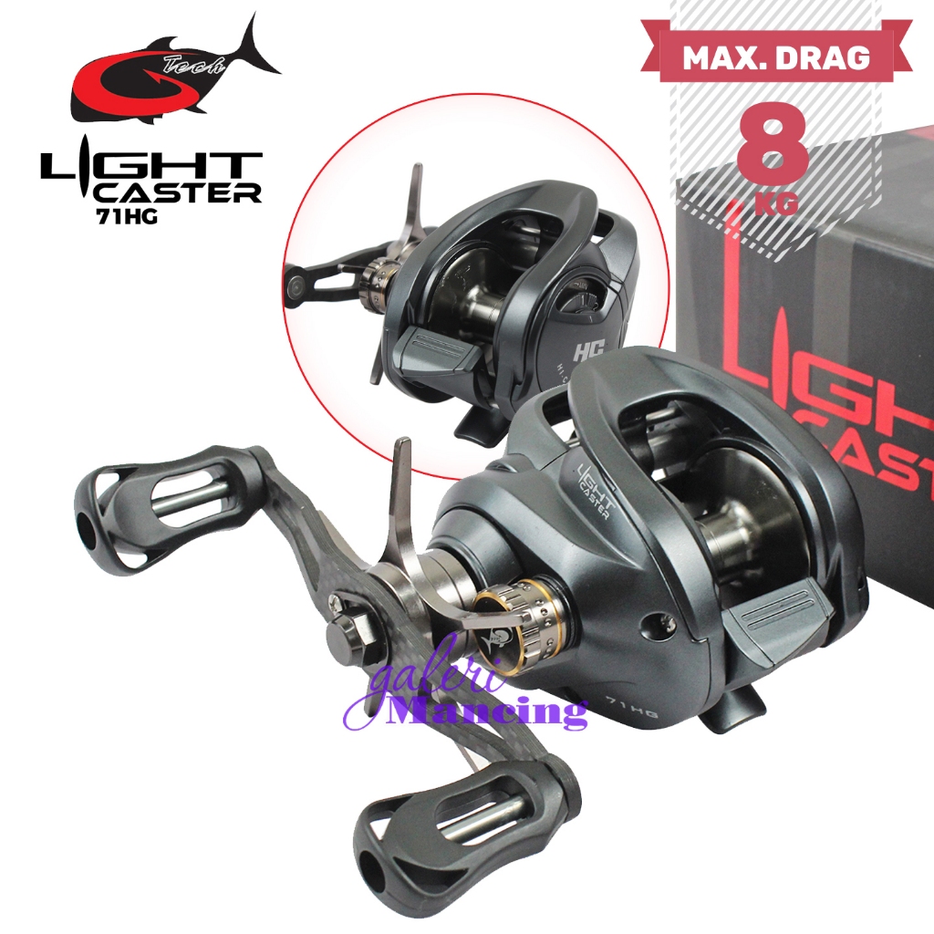 Reel BC G-Tech Light Caster 71HG | High Carbon Body MAgnetic Brake System | Galeri Mancing