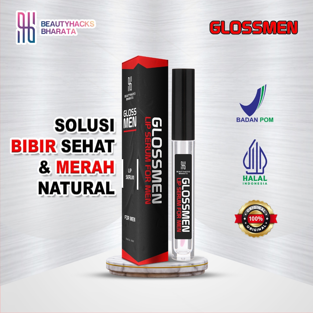 Pencerah Bibir Hitam Tahan Lama GLOSSMEN Lip Serum Pemerah Bibir Hitam Pria Wanita Original BPOM