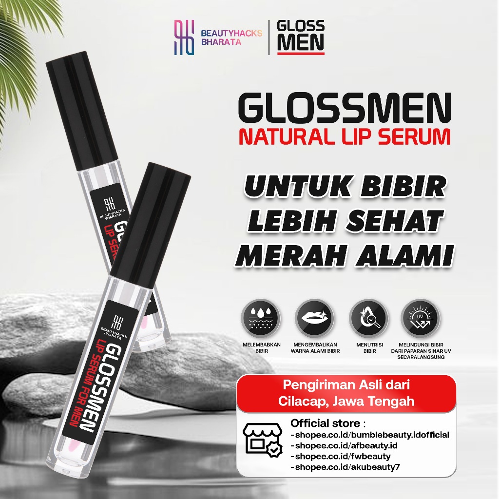 Pemerah Bibir Hitam GLOSSMEN Lip Serum Mencerahkan Bibir Hitam Menjadi Merah Permanen BPOM