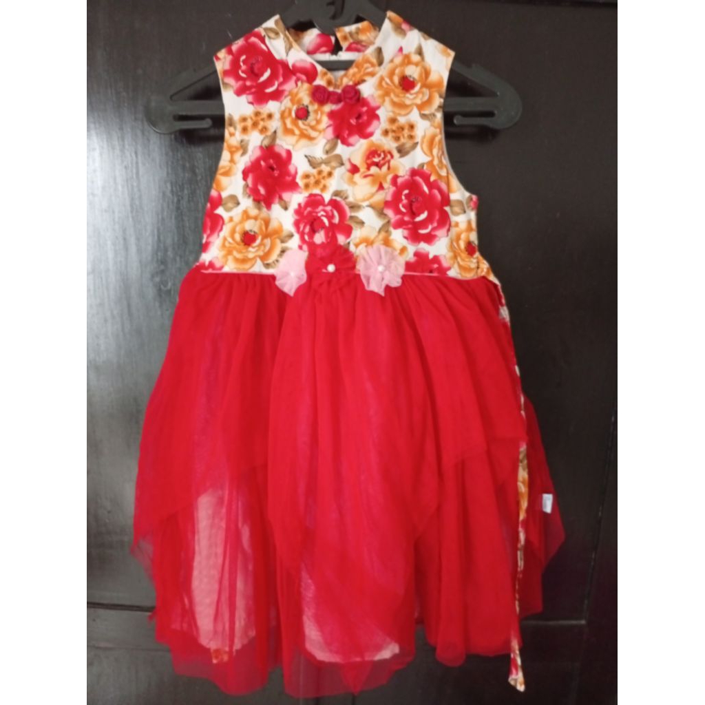 Preloved baju pesta model cheongsam / dress anak perempuan / pakaian anak perempuan