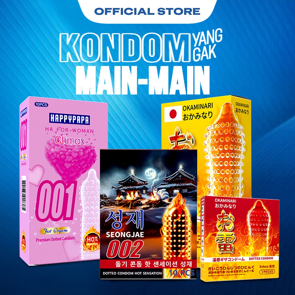 Kondom Gerigi Sensasi Hangat 001 Dotted Premium - Kondom Pria Dewasa - Gerigi Tebal