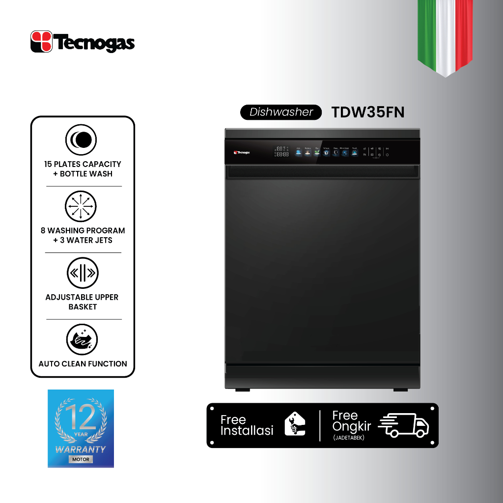 Tecnogas TDW35FN Mesin Pencuci Piring Dishwasher