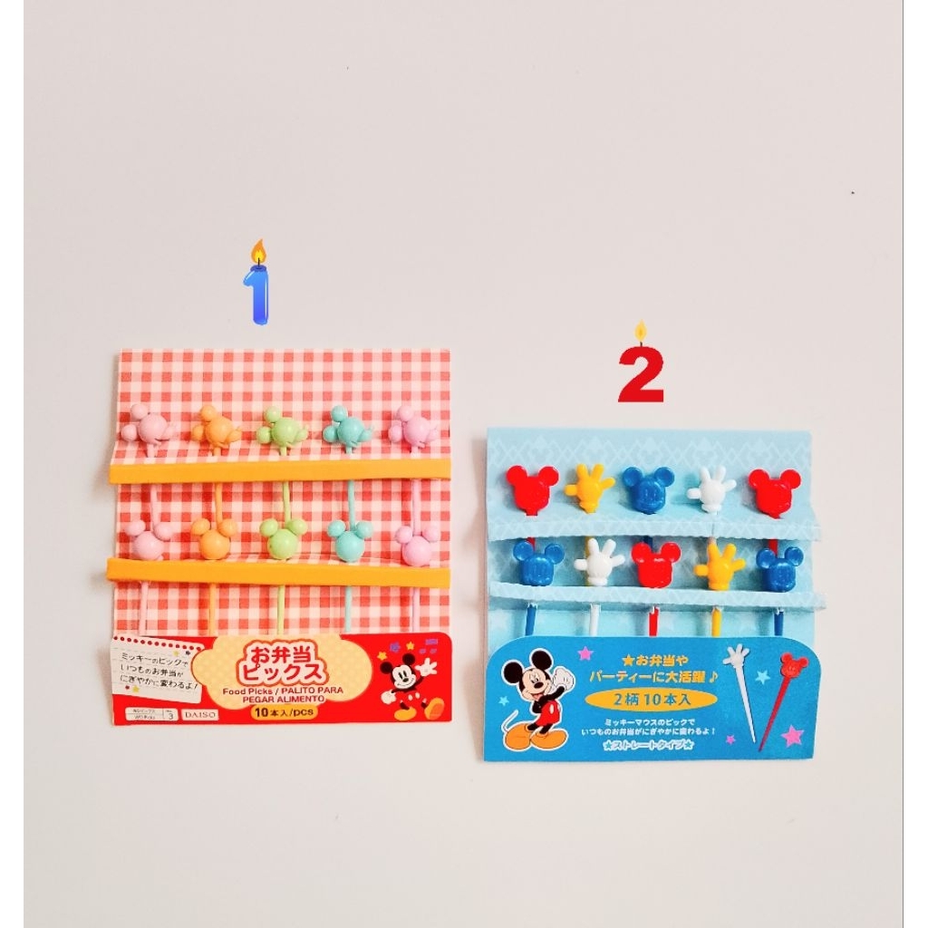 SUPER RARE Food Picks Tusben Flag Long Picks Mickey Minnie Disney Japan