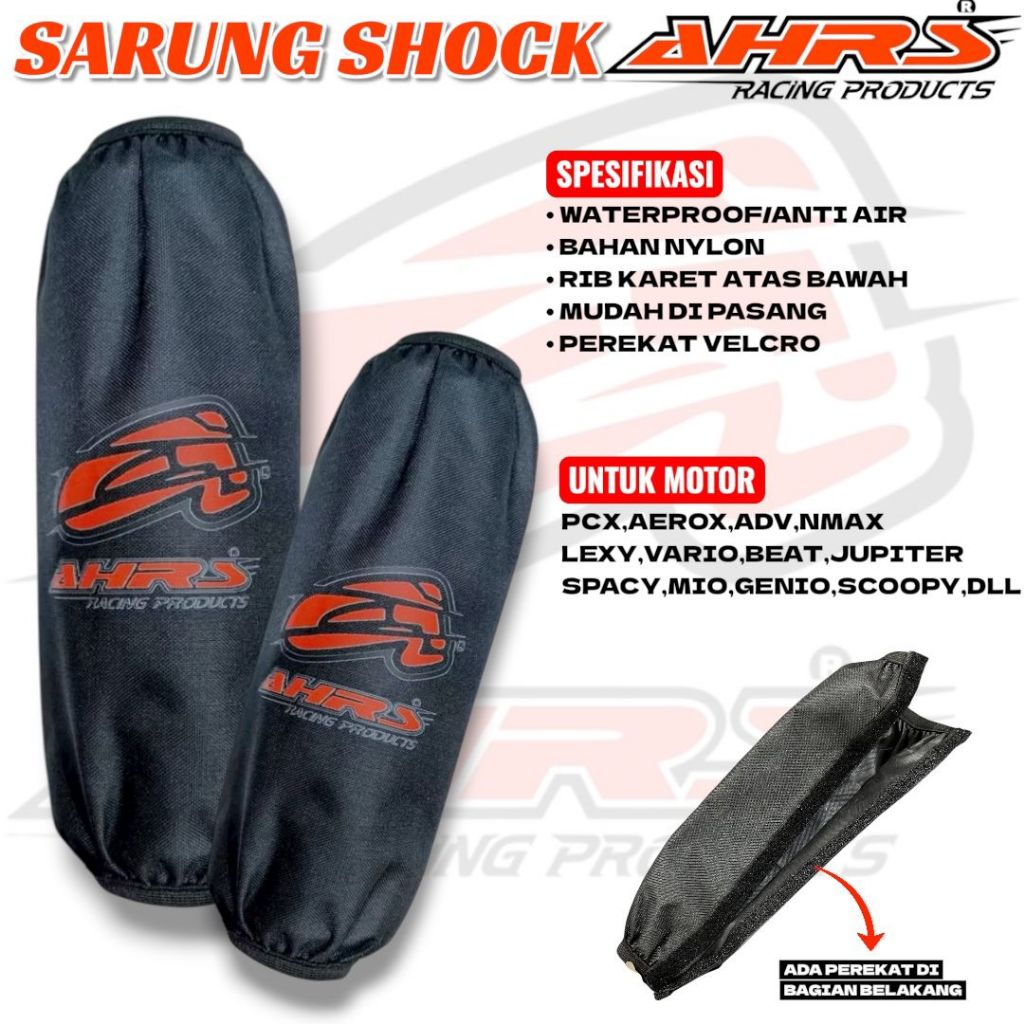 Cover Sarung Shock Ahrs Bahan Nylon Anti Air Universal Nmax Pcx Vario Mio Beat Genio Dll AHRS RACING