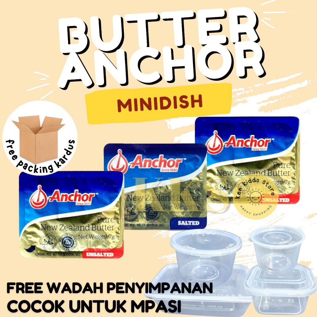 Anchor Unsalted Butter Mini Portion UNSALTED BUTTER ANCHOR MPASI BAYI | SALTED BUTTER ANCHOR | BUTTE