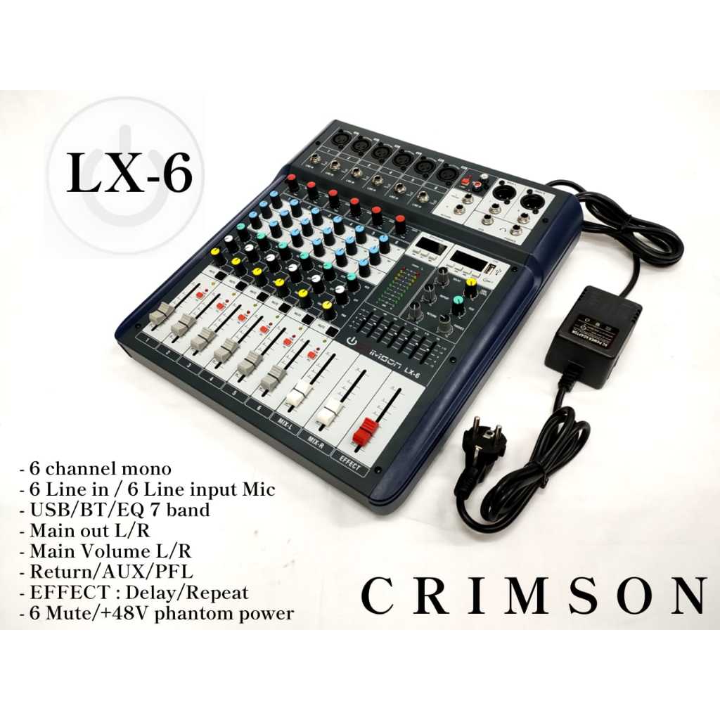 MIXER AUDIO 6 CHANNEL CRIMSON LX 6 PROFESIONAL