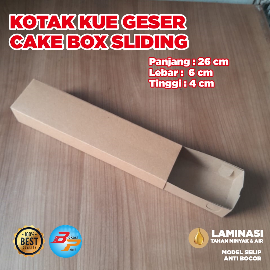 Box Pizza Panjang Slide 25x6x4cm Kraft PE Full Laminasi Foodgrade