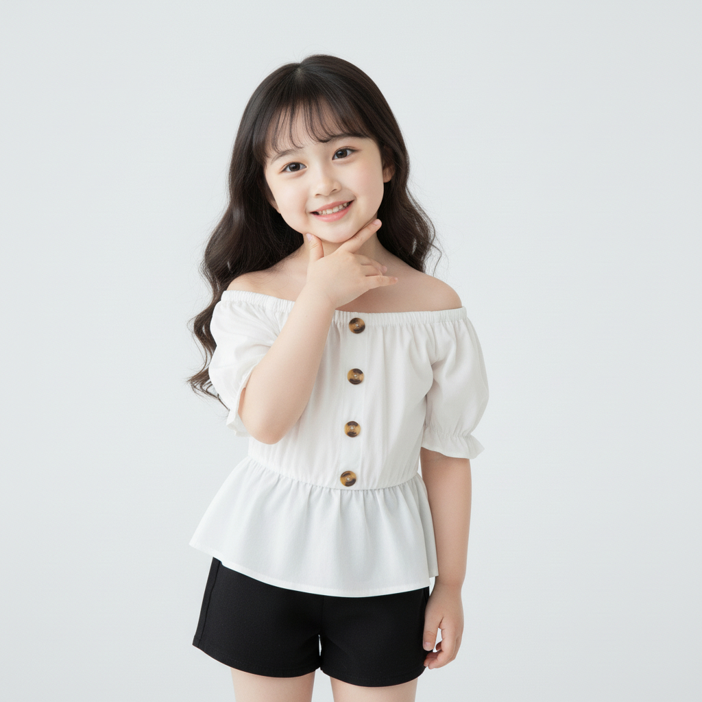 Kalila Selena Crop Baju Anak Perempuan | Atasan Anak Crop Top Umur 1 tahun - 6 Tahun