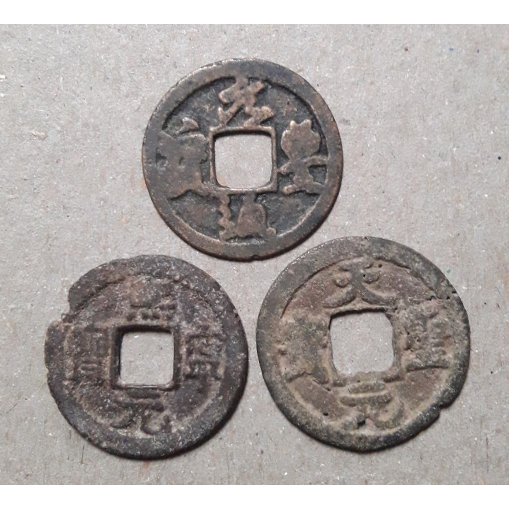 koin gobok china kuno 3keping campur