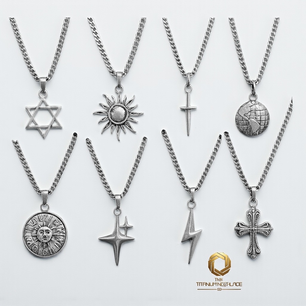 TitaniumNecklace Kalung Smile Necklace Cross Galaxy Star Bintang Pendant Korea Style Perak Silver Pr