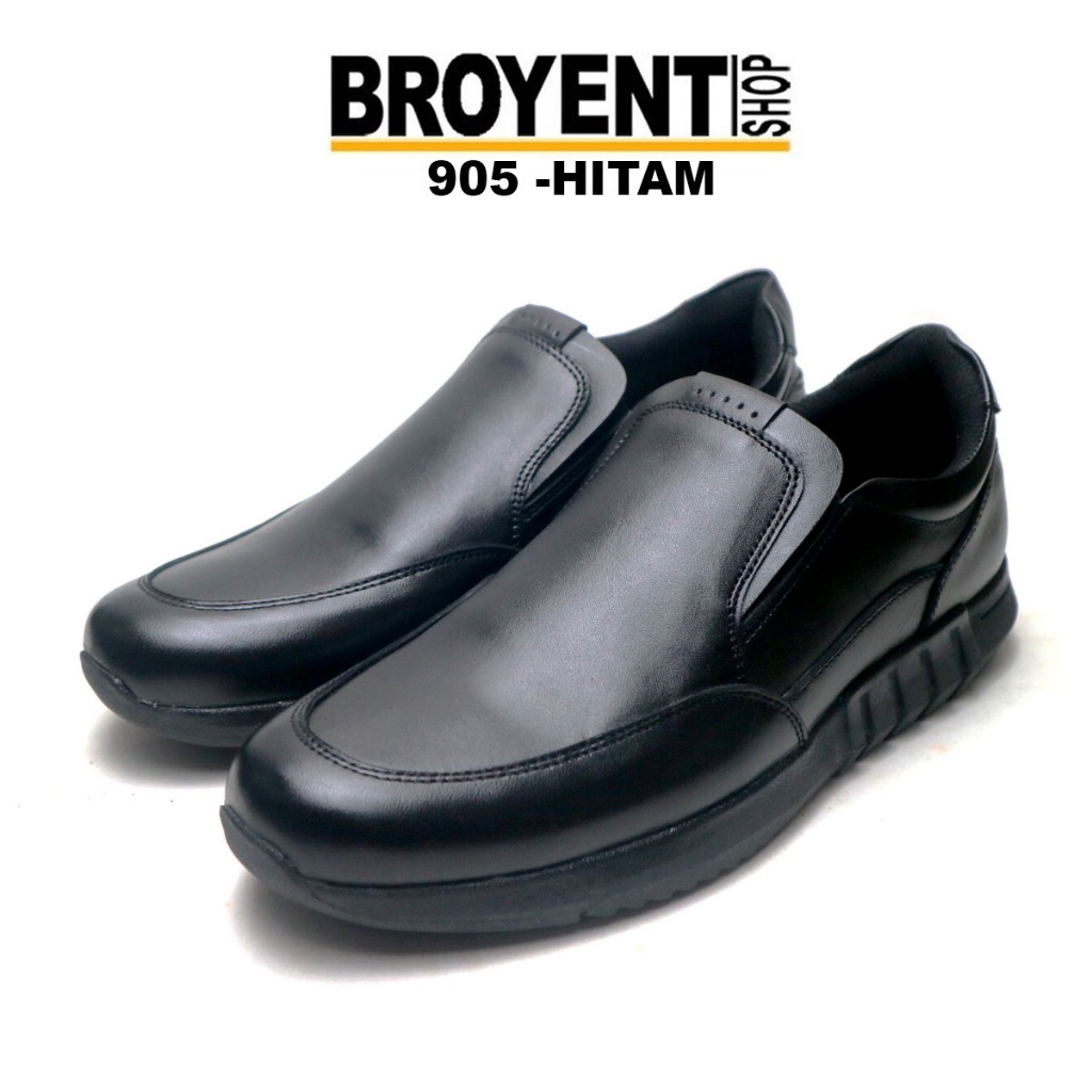 Sepatu Sneakers Pria Slip-on Kulit Asli 905