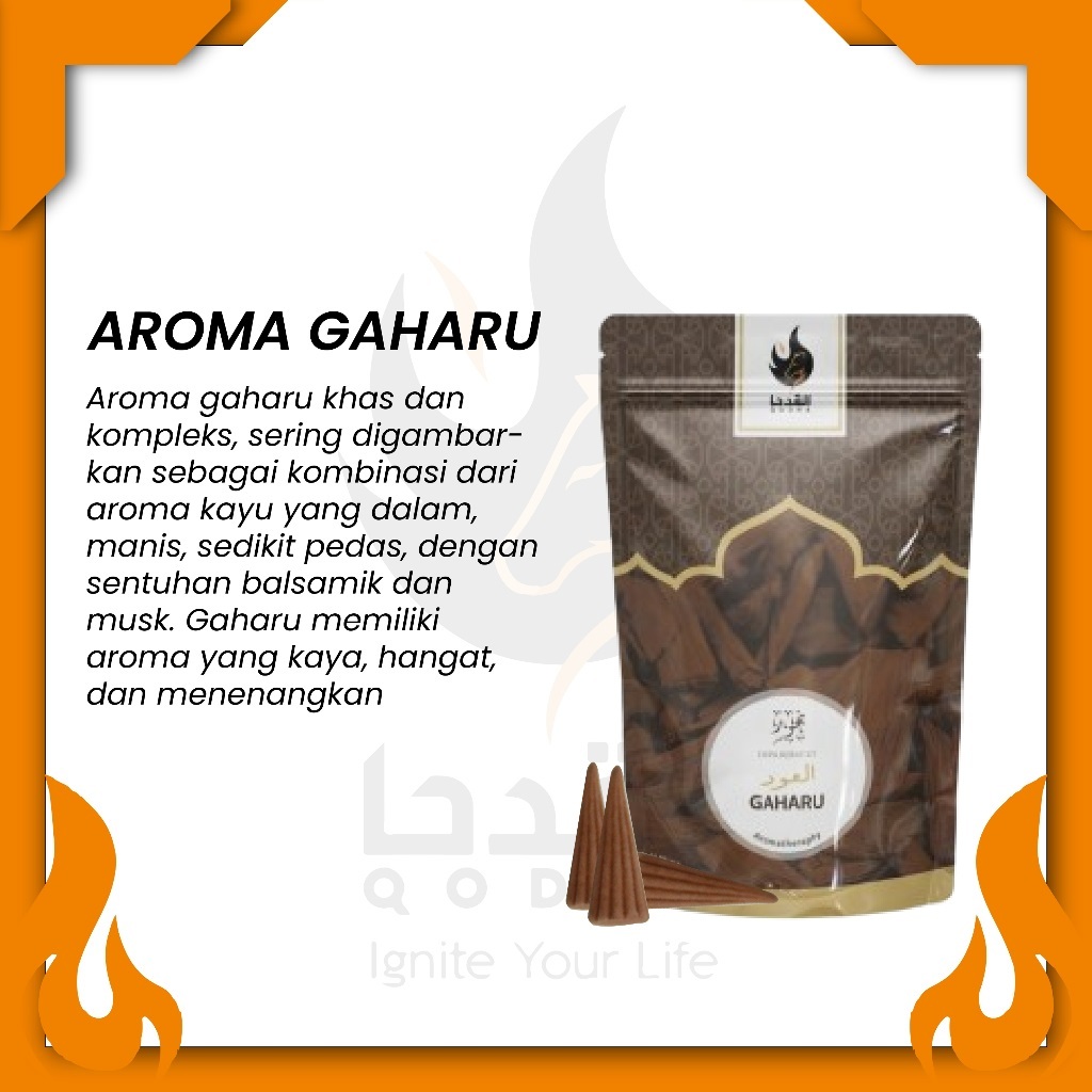 Dupa Kerucut Bukhur Qodha GAHARU Buhur Gaharu Qodha Aromaterapi