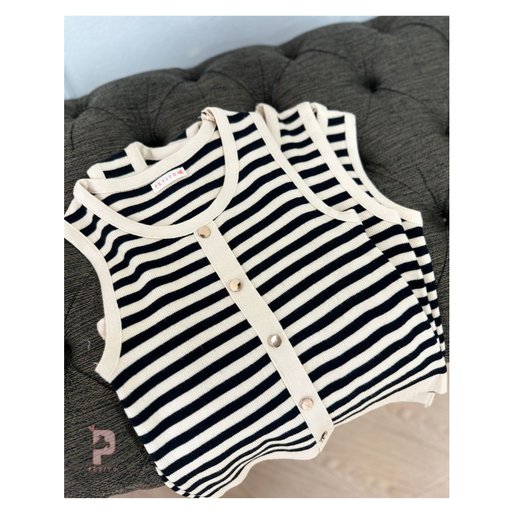 PETITO - Noa Tank Knit Top / Premium Knit Top / Salur Rajut / Knit Casual / Atasan Wanita Kekinian