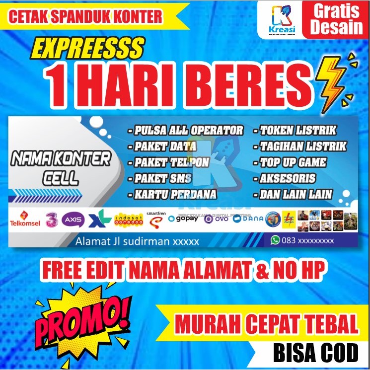 SPANDUK KONTER PULSA ( Banner Pulsa )